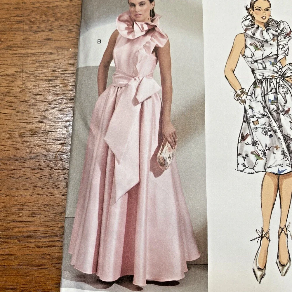 Vogue Sewing Pattern V1861 Special Occasion Dress & Sash sz 8-16 Badgley Mischka